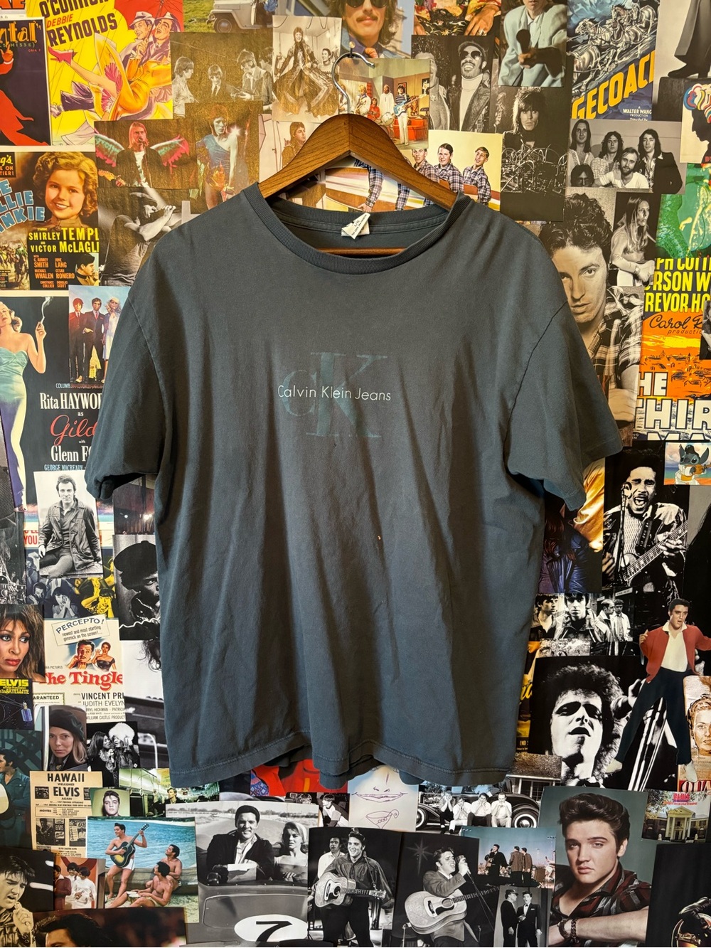 Calvin Klein Charcoal Gray Logo Short Sleeve Tee